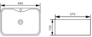 Раковина накладная Orange B01-475mb, матовый черный